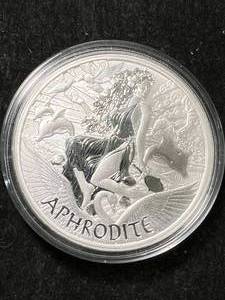 lot 84 image: 1 TROY OZ .9999 FINE SILVER APHRODITE ROUND IN AIRTITE