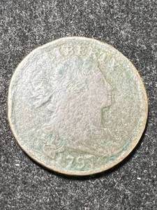 lot 93 image: 1797 US FLOWING HAIR LARGE CENT