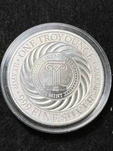 lot 100 image: 1 TROY OZ .999 FINE SILVER INTAGLIO MINT ROUND IN AIRTITE