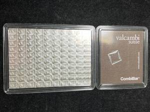lot 108 image: 100 GRAMS .999 FINE SILVER VALCAMBI SUISSE BAR