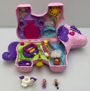 lot 28 image: Vintage Polly Pockets Unicorn With People And More