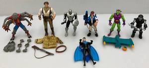 lot 32 image: Vintage Misc. Action Figures Including Spiderman & More