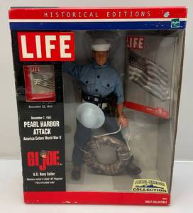 lot 45 image: Vintage 12 GI Joe Historical Edition Pearl Harbor Attack US NAVY Sailor (NIB) Box Shows Shelf Wear