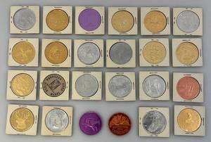 lot 46 image: Large Group Of Misc. Collectible Tokens (Most In Cardboard Protective Sleeve)
