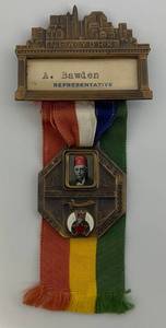 lot 66 image: 1951 Shriners 77th Imperial council Session Representative Pin Metal 5