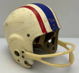 lot 78 image: 1960s Hawthorne Brand (Alex Webster) Football Helmet Size 7 18-7 12