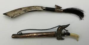lot 82 image: Two Vintage Miniature Sword Tie Clip And Lapel Pin (Sterling Silvere)