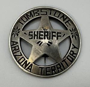 lot 84 image: Thombstone Arizona Territory Sheriff Badge, Old West Star 1 14