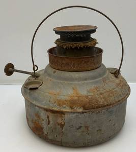 lot 123 image: Antique Kerosene Heater Fount Fuel Tank Perfection Wick No. 500