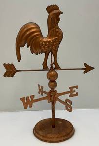 lot 146 image: Metal Copper Colored Rooster Weathervane Dcor 17