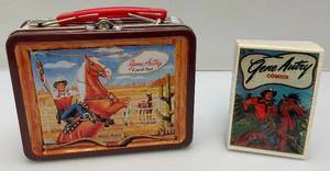 lot 157 image: 1994 Gene Autry Collector Card Set In Miniature Lunchbox (Cards Sealed)