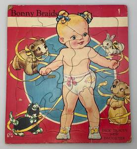 lot 159 image: Vintage 1951 DICK TRACYS New Daughter Bonny Braids Puzzle