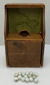 lot 165 image: Primitive Voting Ballot Box With Marbles (VERY COOL)