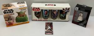 lot 169 image: Misc. STAR WARS Collectibles Including Princess Leia Titanium Series & Moire (NIB)