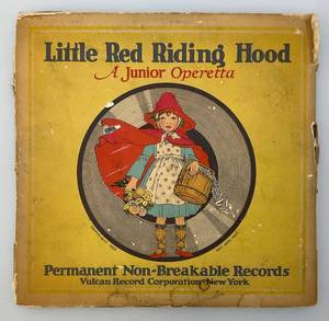 lot 205 image: 1923 Little Red Riding Hood A Junior Operetta Records In Original Pack (Records Have Cracks But Not Cracked Through)