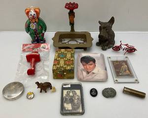 lot 209 image: Misc. Vintage Collectibles Including Scottie Dog Metal Bank & More