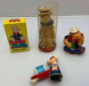 lot 213 image: Vintage POPEYE Collectibles Including Candy Holder & More