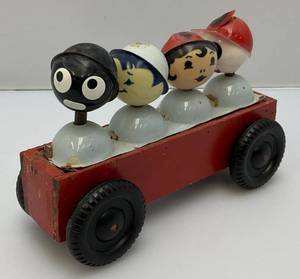 lot 231 image: Very RARE Old Lagco Bobbin Bob Toy Bus