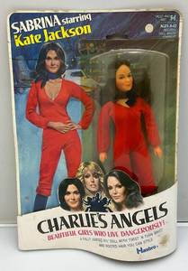 lot 247 image: Est $90.00 - $125.00 Vintage 1977 Charlies Angels Sabrina (Kate Jackson) Action Figure (NIB) Packaging Shows Wear