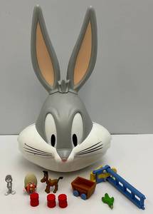 lot 271 image: Vintage 1997 Bugs Bunny (Yosimite Sam) Acme Head Case Play Set (Complete)
