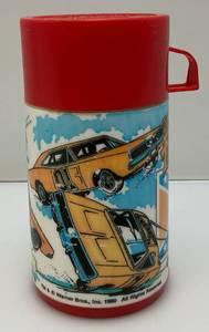 lot 272 image: 1980s Dukes Of hazard General Lee Aladdin Brand Thermos