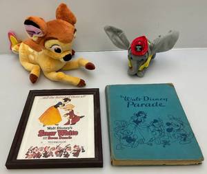 lot 276 image: Vintage Disney Collectibles Including BAMBI, DUMBO Plush Toys & More