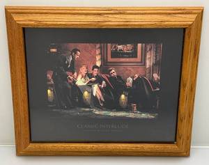 lot 288 image: Framed Behind Glass Chris Consani Classic Interlude Print With Elvis, Marilyn Monroe, James Dean 14 x 17