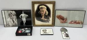 lot 295 image: Misc, Framed Marilyn Monroe & Audrey Hepburn Prints & More Largest Is 13 12 x 16 12