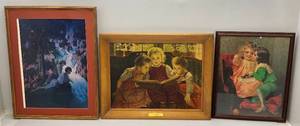 lot 298 image: Misc. Framed Children Prints Including Waterfall By Maxfield Parrish & More