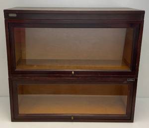 Vintage Globe - Wernick's Co. Stacking Lawyer Book Case With Glass Sliding Door 2 Tier