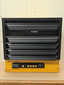 lot 61 image: 10,000W Electric Garage Heater, 240V Hard Wired Ceiling Mounted Shop Heater, for Garage, Workshop, WIFI - Unit Only - Scratch N Dent