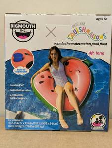 lot 74 image: BigMouth Inc X Original Squishmallows Wanda The Watermelon Pool Float 4 Ft Long
