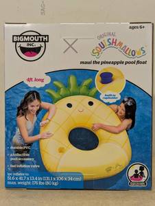 lot 75 image: BigMouth Inc X Original Squishmallows Maui The Pinapple Pool Float 4 Ft Long