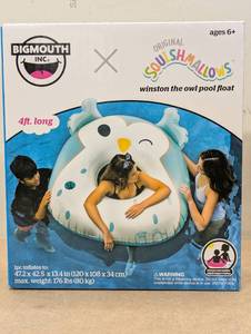 lot 77 image: BigMouth Inc X Original Squishmallows Winston The Owl Pool Float 4 Ft Long