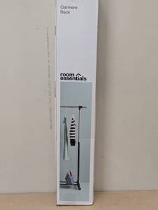 lot 38 image: Adjustable Single Rod Garment Rack Black - Room Essentials Steel Frame