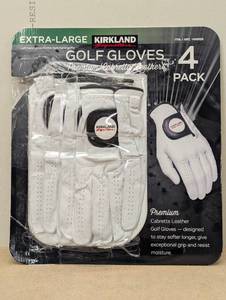 lot 55 image: Kirkland Signature Golf Gloves Premium Cabretta Leather, X-Large (4 Count) (LH for the RH Golfer)