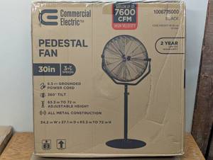 30 in. 3-Speeds High Velocity Tilting Pedestal Fan with Adjustable Height in Black