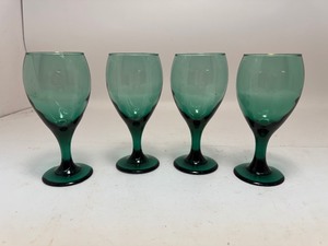 Vintage Libbey Juniper Green Wine Glasses 8 Oz