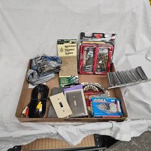 lot 9 image: 12 Deeep Well Socket Set wDrill Bits and Misc
