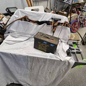lot 85 image: Compound Bow and 50 Cal Ammo Can