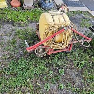 lot 142 image: Pull Behind 25 Gallon Sprayer, Works