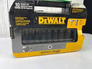lot 28 image: DeWalt 10-Piece 12 Drive Impact Ready Socket Set
