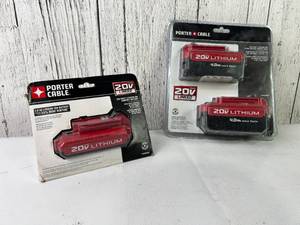 lot 32 image: Porter-Cable 20V Lithium Battery Pack Lot