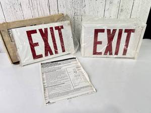 lot 324 image: Sure-Lites Emergency Exit Sign Lot with Instructions and Packaging