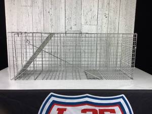 lot 1416 image: Wire Mesh Live Animal Trap, Measures 32 x 10 x 12, Like New Condition