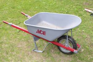 lot 33 image: Ace Steel Wheelbarrow with Single Pneumatic Tire