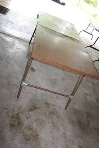 lot 80 image: Folding Wooden Table with Metal Legs