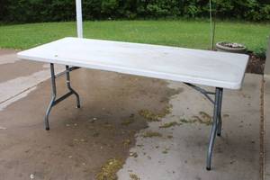 lot 89 image: Folding Utility Table with Metal Legs