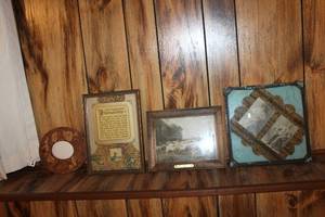 lot 126 image: Collection of Vintage Framed Photographs and Poetry Art