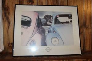 lot 127 image: Andre Jewell Framed Art Print Featuring Classic Cars
